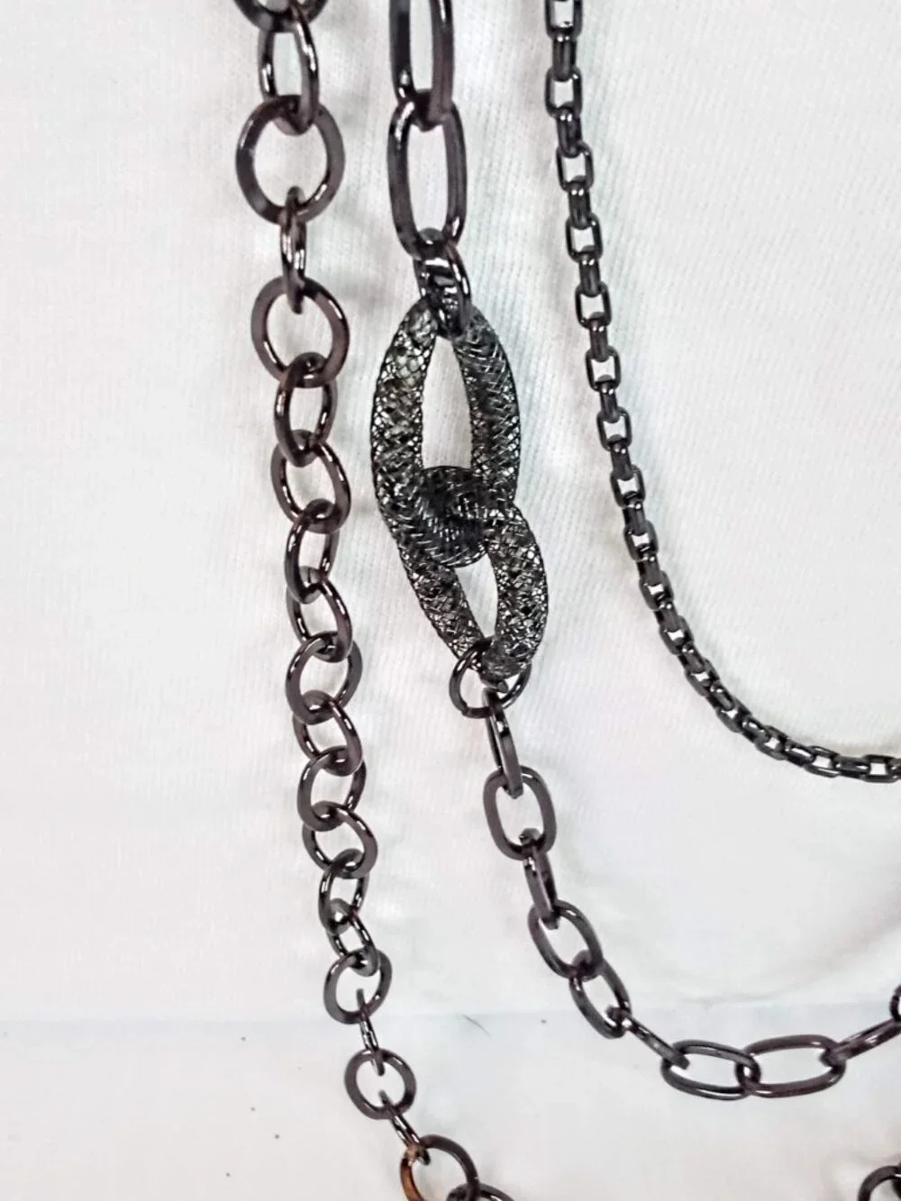 New Long Black Net Necklace